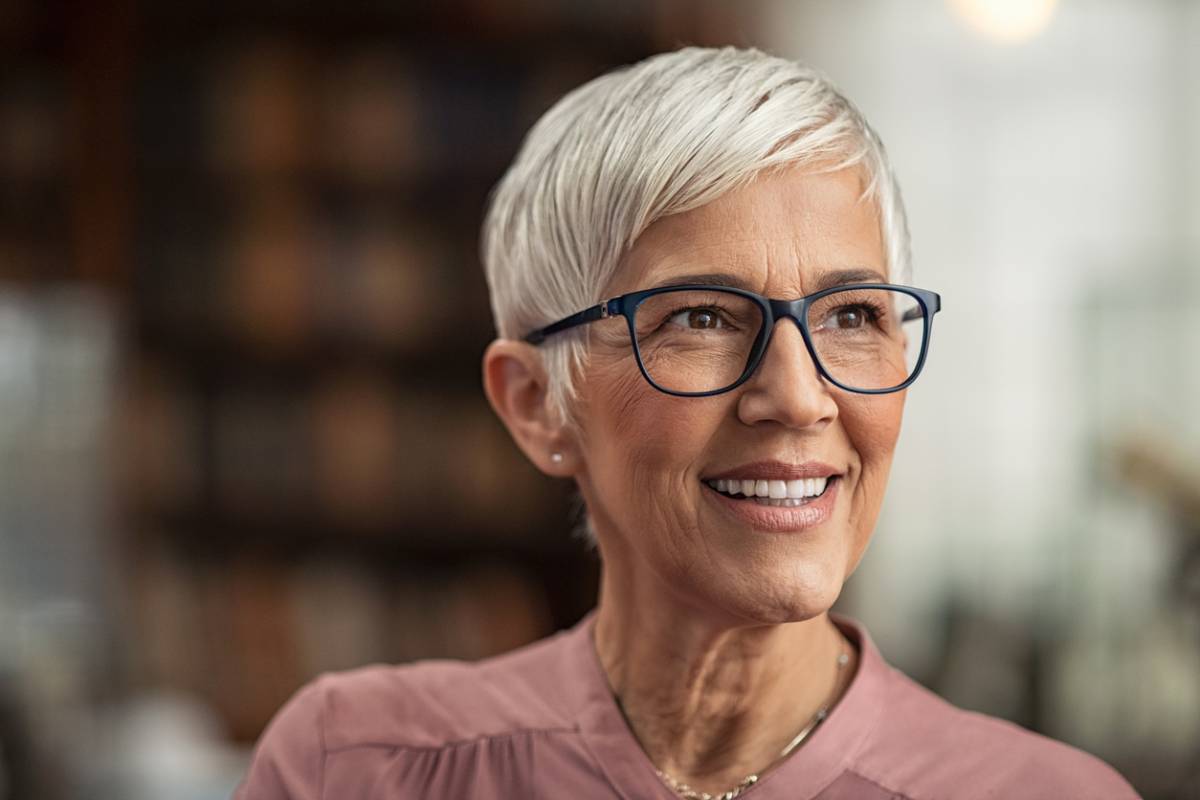 woman wearing glasses