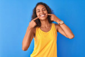concept image of teen with teeth whitening